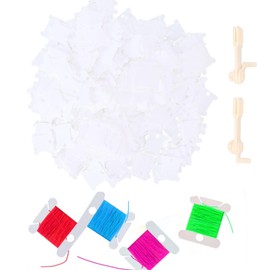 400 Pieces Plastic Thread Bobbins Embroidery Thread Bobbins Cross Stitch Bobbins Thread Cards with 2 Bobbin Winders for Cross Stitch