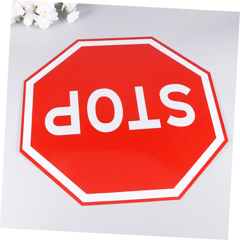 Mobestech 1pc Stop Safety Sign Traffic Sign for Indoor Outdoor