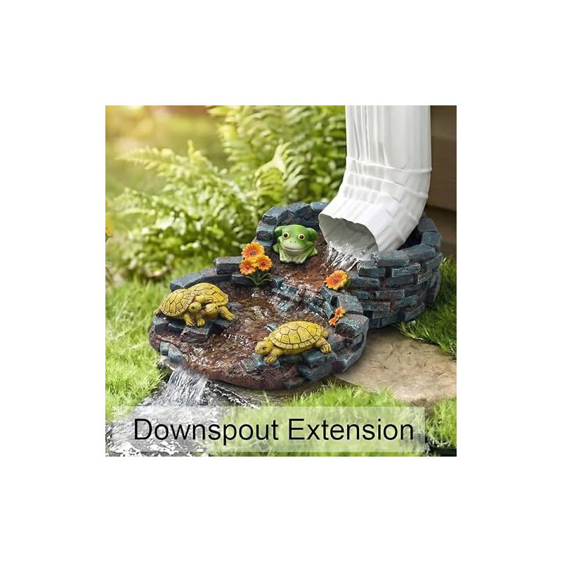 Tortuga Downspout Bloque de salpicaduras decorativo, boquilla de lluvia, desviador