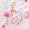 OKAICEN Deep Pink Resin Alphabet Initial Letter Keychain Keyring for