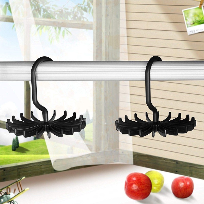 SUNTRADE 4PCS 360 Degrees Rotating Scarf Tie Hanger 20 Hooks
