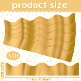 Spakon 55.8 Feet Bulletin Board Border Glitter Scalloped Borders Decorative Bulletin Board Trim Poster Decoration Strips(Metal Matt Gold)