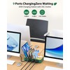 VisionSync Bamboo USB-C Charging Station for Multiple Devices,60W 6 Port