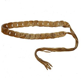 Axesoria Real Suede Leather Fringe Belt Sand M/L