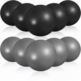 Aoriher 10 Pcs Small Pilates Ball Bulk 9 Inch Mini Yoga Ball, Gray,Black