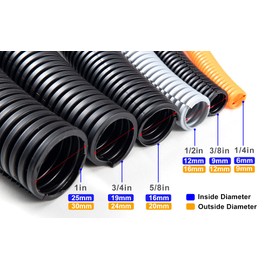 ZhiYo 20FT 1/2” Wire Loom Split Tubing Auto Wire Conduit Flexible Cover | High Temperature Heat Resistant -40F to 257F | Plastic Cover for Electrical Wires & Cables, Orange