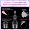 outopen 240pcs Long Straight Sharp Stiletto Nail Tips Clear Matte