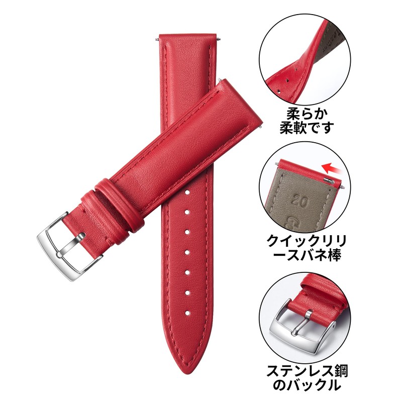 BINLUN Leather Watch Strap, Quick Release, Leather Watch Band, Multiple