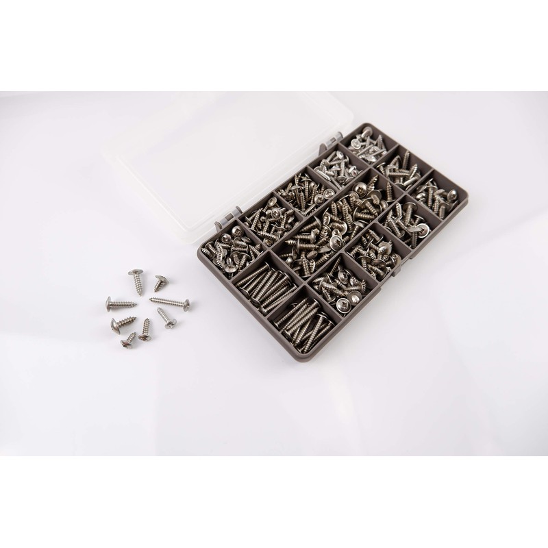 Box of 320 Assorted Flange Pozi Pan Self Tapping Screws.