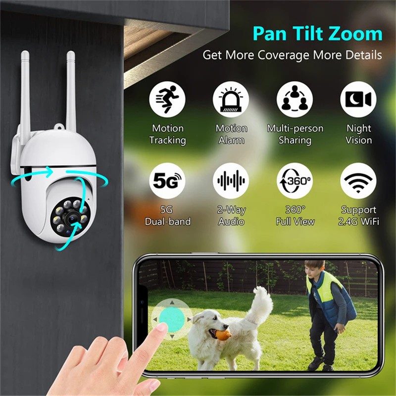 WiFi Smart Camera Wireless 2.4 5GHz Full HD 1080P Night