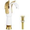BWE Swan Faucet Single Handle Single Hole Withe with Gold