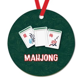 Mahjong Christmas Hanging Ornament Chinese Style Mahjong Gift Christmas Stocking Filling Gift to Child Christmas Eve Party Decorations Ornament Happy New Year Gift to Friend