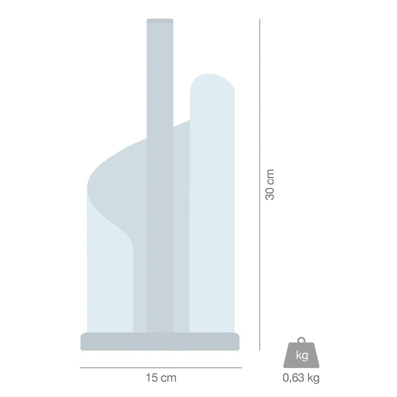 Stardis Kitchen Roll Holder, Stainless Steel/Matte Coated, Diameter: 15 cm