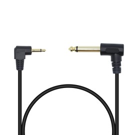 Xilaghy 90 Degree 1/8 TS to 1/4 TS Cable, Right Angle 3.5mm Mono Male to 1/4 Mono Male Adapter Audio Cable for Guitar, Laptop,Speaker, Amplifiers(19in)