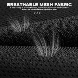 YANIKY Bandana Men's - Breathable Headscarf Summer Durag, Face Bandana Head & Neck Protection Bandana Cap Women's Multifunctional Scarf 3 in 1 Elastic Neckerchief Sports Bandana Head Scarf, black