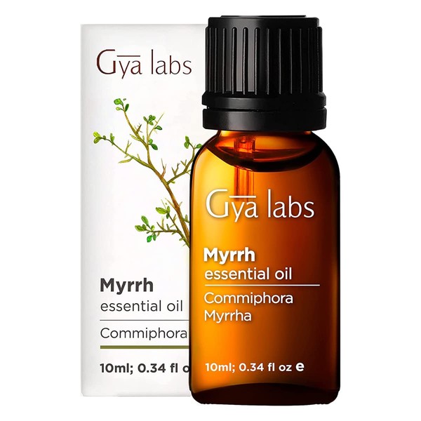 Gya Labs Myrrh Essential Oil for Skin (0.34 fl oz) - 100% Pure Therapeutic Grade Myrrh Oil Essential Oils for Diffuser, Skin, Hair, Candle Making & Massage