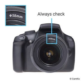 58 mm 2 Camera Lens Sun Visors, 1 Lens Cap - Rubber Foldable + Tulip Flower - Reduces Lens Flare and Glare