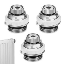 Udbrud Automatic Bleed Valve, Pack of 3 Bleed Plugs Valve 1/2 Inch Radiator Bleed Valve Brass Self-Venting Radiator Valve Radiator Fan