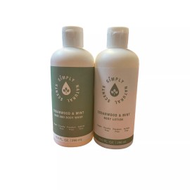 Simply Natural Scents Cedarwood & Mint Body Lotion & Hair Body Wash 10-oz Set