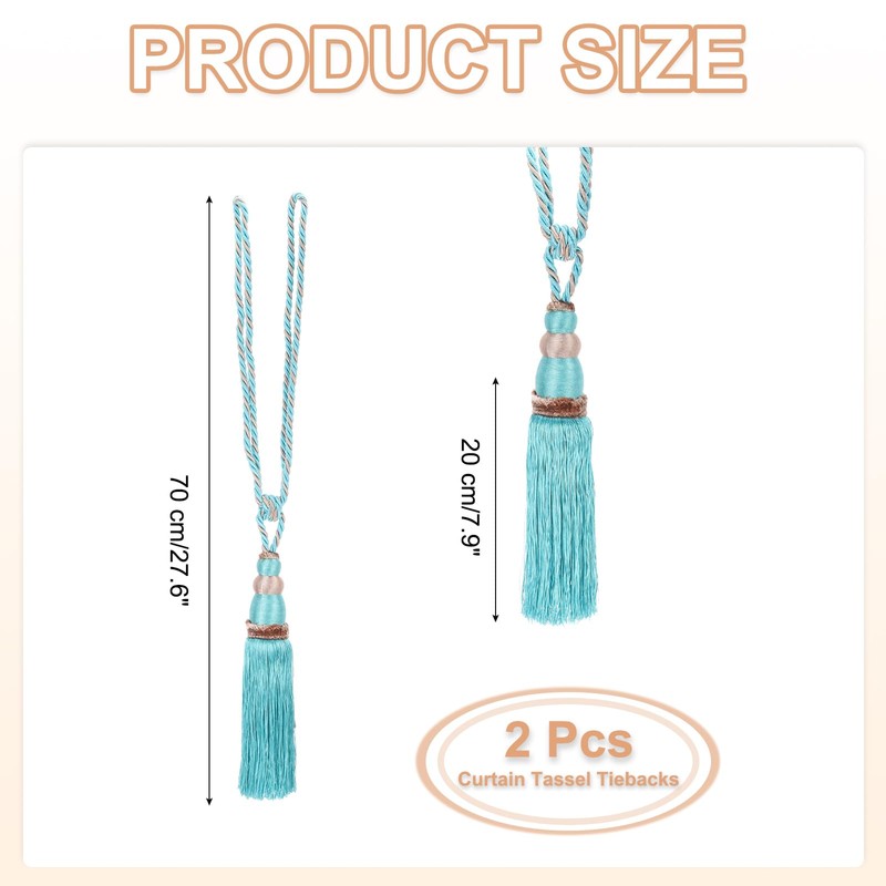 PATIKIL Curtain Tassel Tiebacks, 2 Pack 28" Gourd Shape Curtain