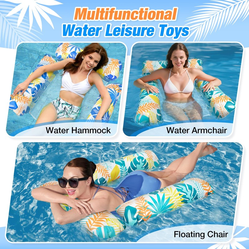 Elidepe Pool Inflatables, 2 Pack Inflatable Pool Toys, 3 in