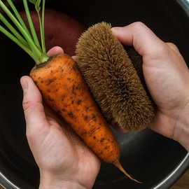 2 Pcs Pack of Vegetable Brush Ideal for Cleaning and SCRUBBING Dishes & Kitchen Pans This Tawashi Brush is Made Out of Coir
