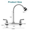 QX Kitchen Sink Faucet Stainless steel Double Handle Pull Down