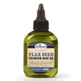 Difeel Aceite para el cabello natural premium - Aceite para el cabello con semilla de lino 2.5 oz. - Tratamiento de aceite capilar fortalecedor e hidratante