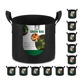 Lyincat 12-Pack 7 Gallon Grow Bags Heavy Duty Thickened Nonwoven Fabric Pots with Durable Handles