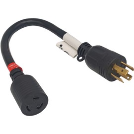 Fullsky FC-L43L62 Generator Adapter Cord NEMA L14-30P to NEMA L6-20R Male L14-30P Generator 4 prong Plug to Female L6-20R Lock 3 Prong Receptacle Adapter Output Maximum 20Amp 250Volt