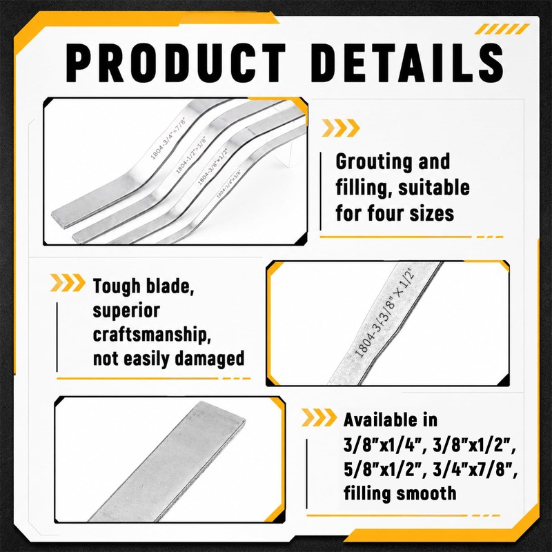 Lothee 4 Pcs Double Ended Brick Jointer Concrete Jointer Tuck