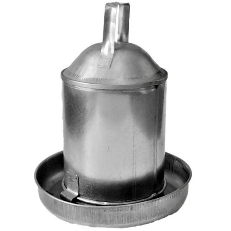 Chicken Drinker Waterer Traditional Drinker, 2.3L Capacity, Galvanised Steel with