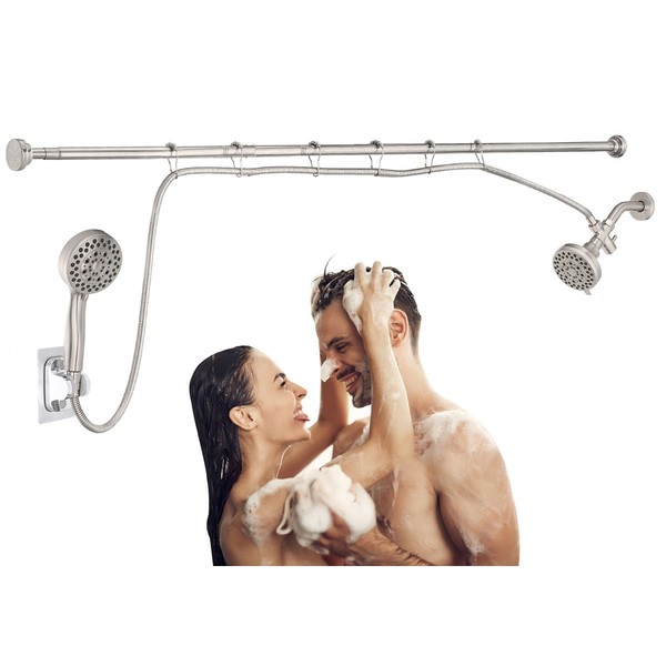 Double Shower Head for Couple, High Pressure Dual Showerhead, Adjustable
