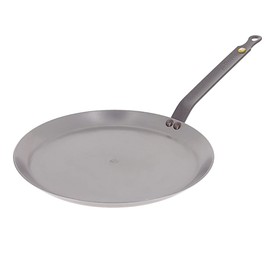 De Buyer MINERAL B Carbon Steel Crepe & Tortilla Pan - 9.5” Diameter, 8.3” Cooking Surface - Ideal for Making & Reheating Crepes, Tortillas & Pancakes - PFAS, PFOA & PFOS Free - Made in France