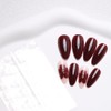 SXVME Dark Red French Press on Nails Almond Shape False