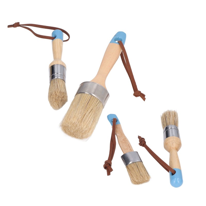 4PCS Paint Brush Bristles Wooden Handle for Furniture Tables Chairs