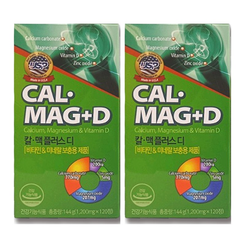 Cal-Mac Plus D Calcium Magnesium Cal-Mac 120 Tablets / 칼맥플러스디