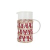 Creative Co-Op Glass Pitcher with Woven Sleeve, Red and Natural