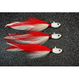 Doc Fishers 3 Preacher Jigs - 5" Bucktail Hair Jigs 1/2 oz for Bass, Northern, Stripers
