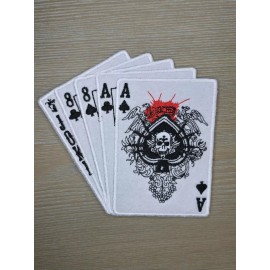 ACE OF SPADE DEAD MANS HAND SWAT TACTICAL ARMY IRON ON MORALE PATCH