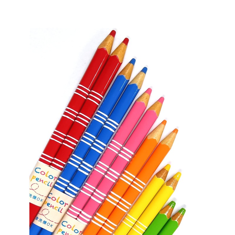 aoba Chopsticks Dishwasher Safe, Natural Wood Color Pencil Border Orange