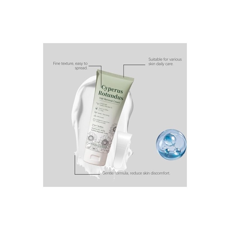 Crema Depilatoria 2 en 1 para Mujer, con Ingredientes Naturales