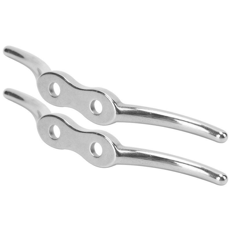 2pcs/set 6in Cleat Stainless Steel Flagpole Cleat Hook Flag Halyard