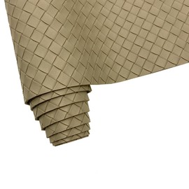 12"x54"Weave Faux Leather Fabric, Embossed Braided Faux Leather Roll for Crafts DIY and Upholstery Pleather Sheets Light Green