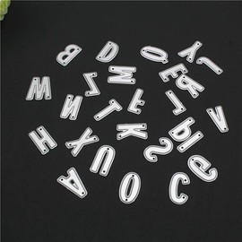WANGCL Metal Capital 26 Alphabet Cutting Dies, Spelling Letter Number Die Cuts for Card Making Stencil Embossing Tool Scrapbooking DIY Etched Craft Dies
