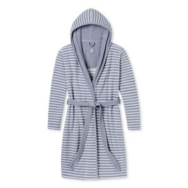 Schiesser Ladies’ Bathrobe (Bademantel, 95cm) - Grey (light grey 204) Striped, size: 38