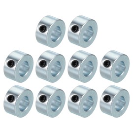PATIKIL Bore 8 mm Shaft Collar 16 mm OD 8 mm Thickness, 10 Pack Carbon Steel Zinc Plated Landing Gear Stopper Wheel Collar with M4 Set Screw for Machine Tools Industry, Silver