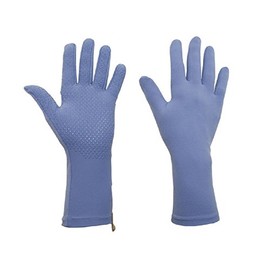 Foxgloves Grip Gardening Gloves – Over the wrist protection with silicone grip ovals on palm (Periwinkle Blue, Large)