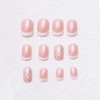 24 Pcs Christmas White French Tips Press on Nails Short