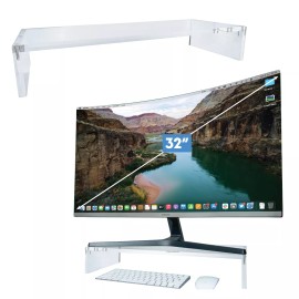 DuraClear Acrylic Monitor Stand for Desk - 3" Elevation with a 20" Wide Base
